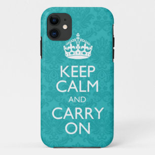 Capa Para iPhone 11 Mantenha calmo e continue o iPhone do damasco 5