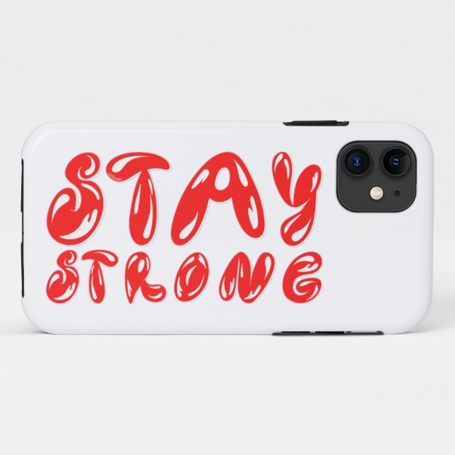 Capa Para iPhone 11 MANTENHA FORTE estilo de grafite motivacional (Verso (horizontal))