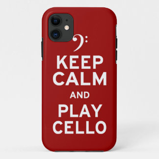 Capa Para iPhone 11 Mantenha-se Calmo e Jogue Cello