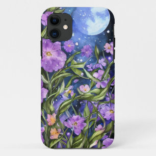 Capa Para iPhone 11 Mão artística pintada cheio de jardim noturno Lua