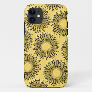 Capa Para iPhone 11 Mão De Girassol Russo Floral Desenhada