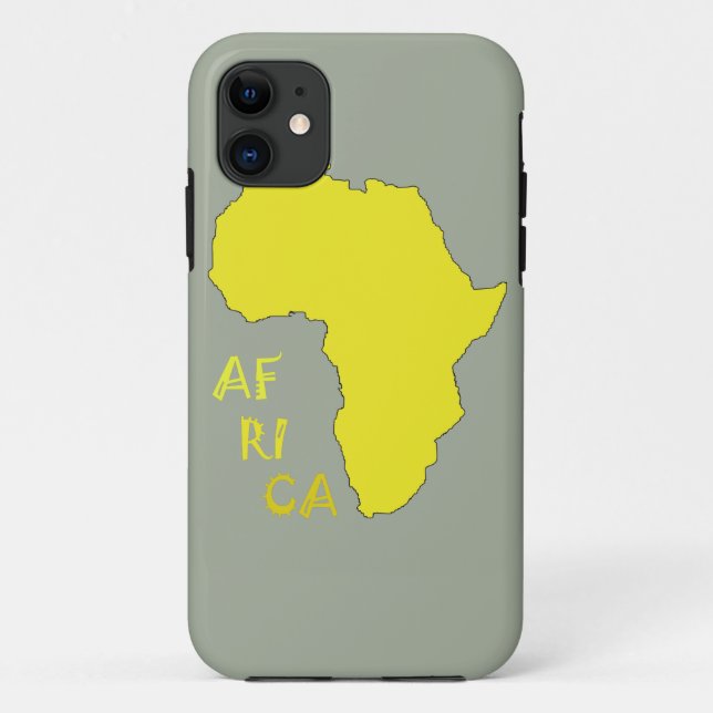 Capa Para iPhone 11 Mapa Africano Amarelo Funky (Verso)