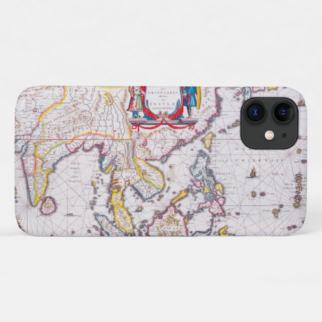 Capa Para iPhone 11 Mapa antigo da Índia de 1650 (Verso (horizontal))