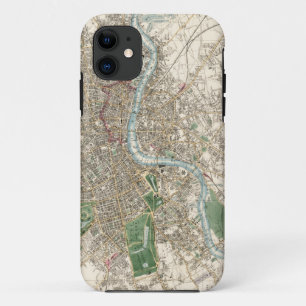 Capa Para iPhone 11 Mapa Antigo de Londres, Inglaterra (1853)