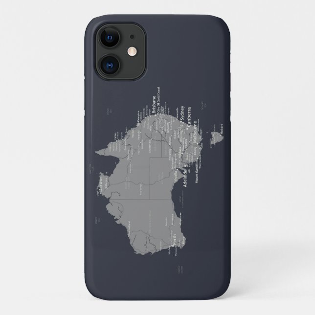 Capa Para iPhone 11 Mapa da Austrália (Verso)