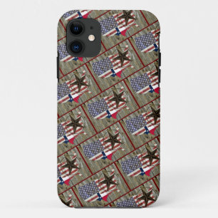 Capa Para iPhone 11 Mapa de Sinalizador do Estado do Texas Lone Star