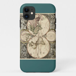 Capa Para iPhone 11 Mapa do mundo antigo por Nicolao Visscher, cerca