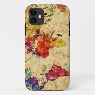 Capa Para iPhone 11 Mapa do mundo do vintage