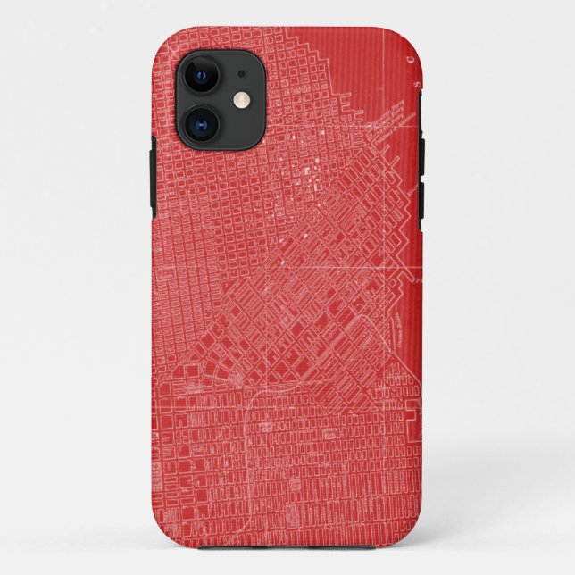 Capa Para iPhone 11 Mapa gráfico de São Francisco (Verso)