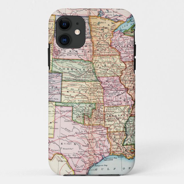Capa Para iPhone 11 Mapa: Os Estados Unidos, 1905 (Verso)
