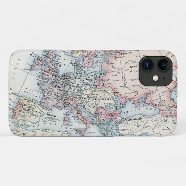 Capa Para iPhone 11 Mapa Político da Europa (1916) (Verso (horizontal))