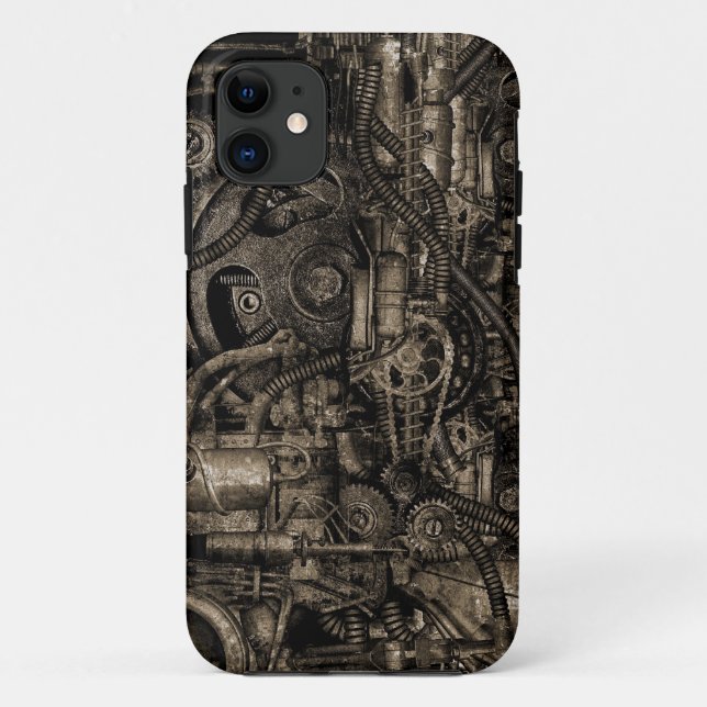 Capa Para iPhone 11 Maquinaria suja de Steampunk (Verso)