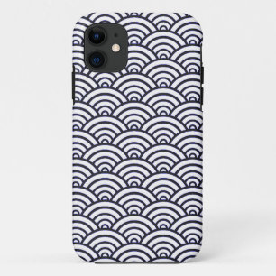 Capa Para iPhone 11 Mar de Seigaiha - Ondas Azuis Japonesas