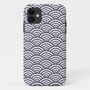 Capa Para iPhone 11 Mar de Seigaiha - Ondas Azuis Japonesas