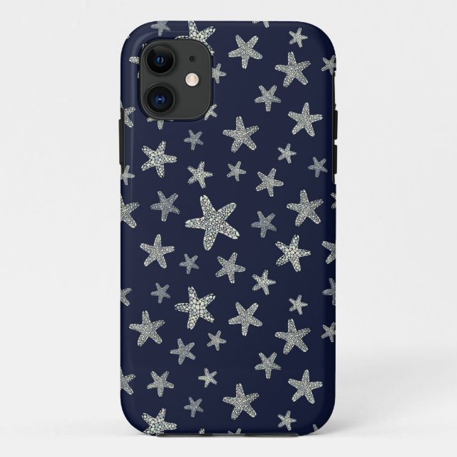 Capa Para iPhone 11 Mar do teste padrão da estrela do mar (Verso)