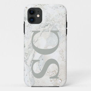Capa Para iPhone 11 Marble inicial para tipografia gráfica em negrito