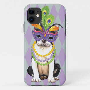 Capa Para iPhone 11 Mardi Gras Boston Terrier