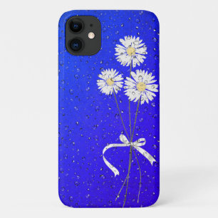Capa Para iPhone 11 margarida branca com gotas de chuva