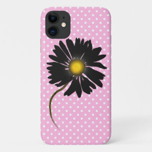 Capa Para iPhone 11 margarida negra brilhante