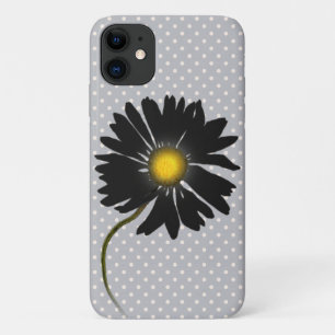 Capa Para iPhone 11 margarida negra brilhante