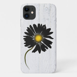 Capa Para iPhone 11 margarida negra brilhante