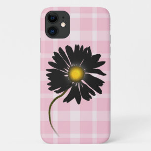 Capa Para iPhone 11 margarida negra brilhante na xadrez