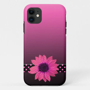 Capa Para iPhone 11 Margarida Rosa Bolinhas