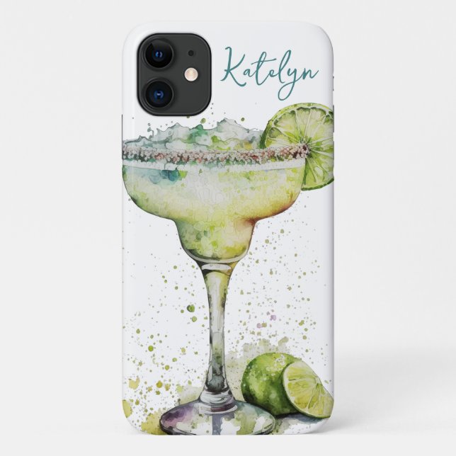 Capa Para iPhone 11 Margarita Aquarela (Verso)