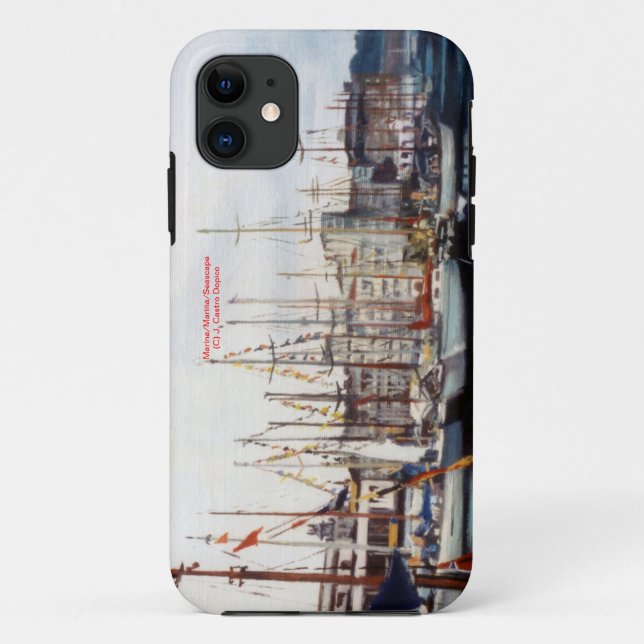 Capa Para iPhone 11 Marina/Mariña/Seascape (Verso)