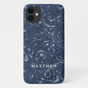 Capa Para iPhone 11 Marinho de padrão de espiral em espiral masculina