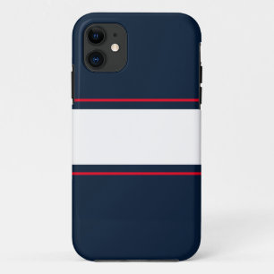 Capa Para iPhone 11 Marinho Vermelho Branco Brilhante  Blue Racing Str