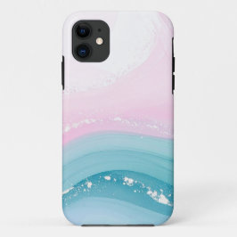 Capa Para iPhone 11 Mármore Azul Empoeirado de Pedra Moderna