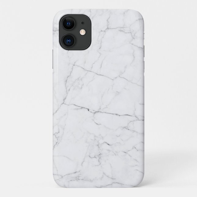 Capa Para iPhone 11 Mármore Branco Elegante (Verso)