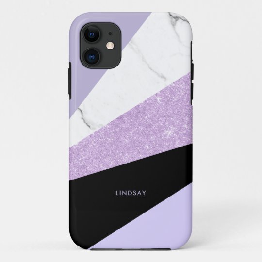 Capa Para iPhone 11 Mármore branco roxo, geométrico | Zazzle.com.br