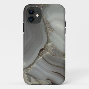 Capa Para iPhone 11 Mármore Cinza com Veio de Ouro