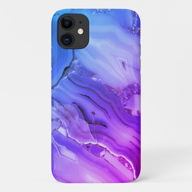 Capa Para iPhone 11 Mármore Roxo Exótico (Verso)