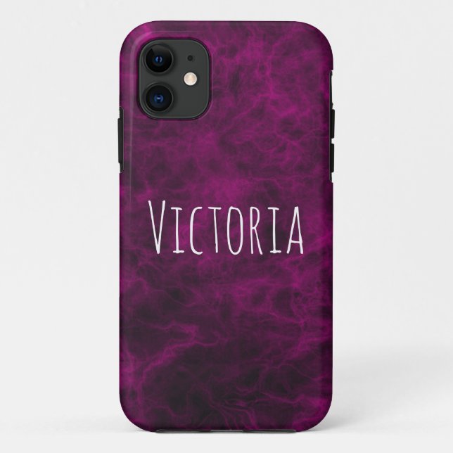 Capa Para iPhone 11 Mármore Roxo Personalizado Moderno (Verso)