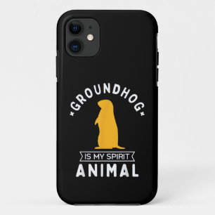 Capa Para iPhone 11 Marmota é meu Animal Espiritual Camisa Divertida d