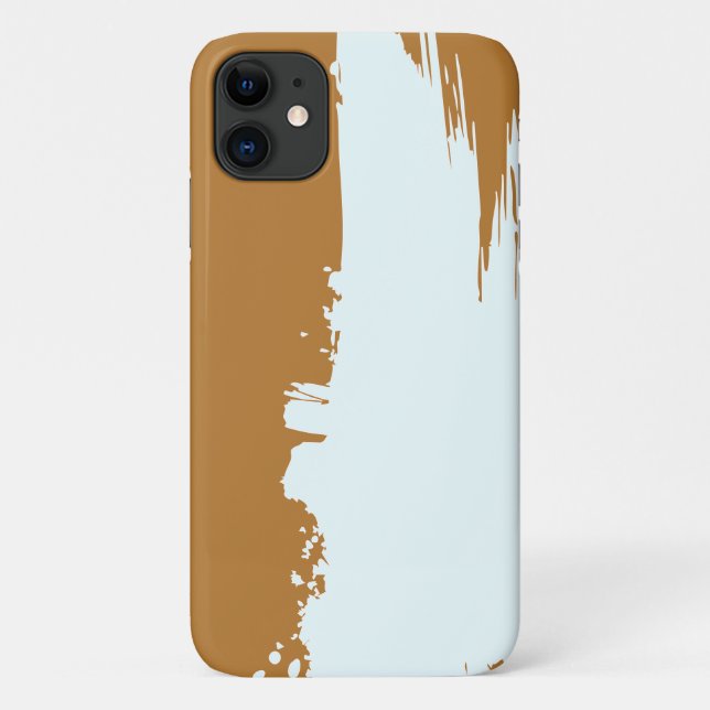 Capa Para iPhone 11 Marrom Dourado  Salpico Branco (Verso)