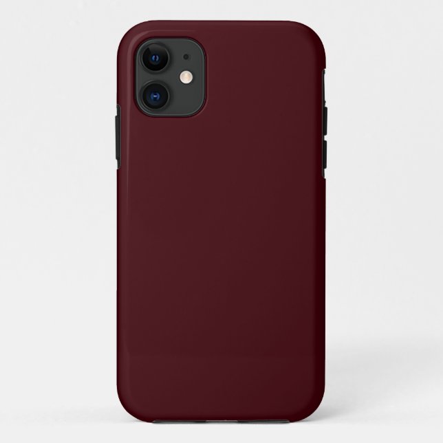 Capa Para iPhone 11 Marrom vermelho escuro sólido (Verso)