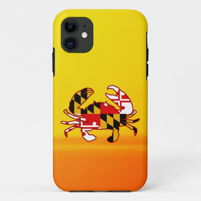 Capa Para iPhone 11 Maryland Flag Crab (Verso)