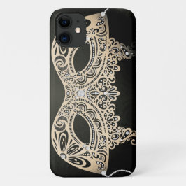 Capa Para iPhone 11 Máscara de Mascarada Elegante Pérola Verde Vintage