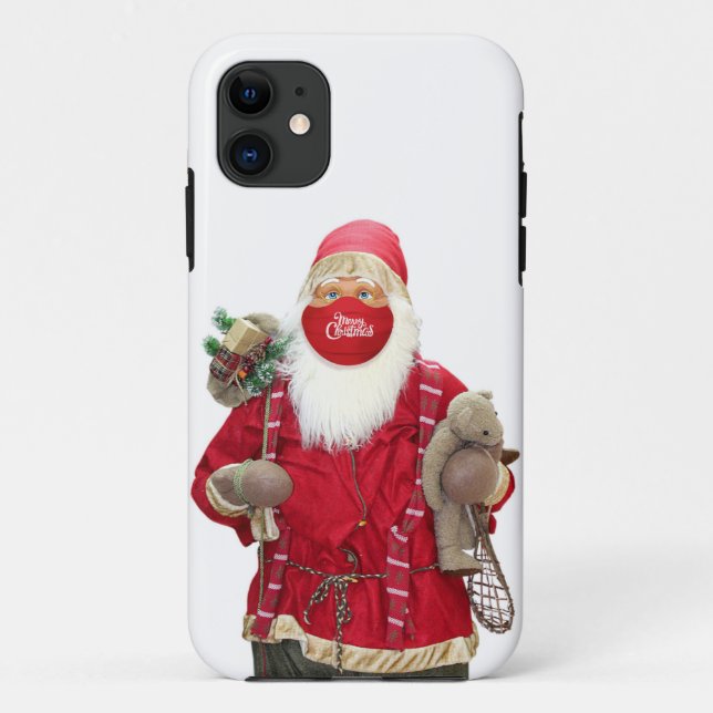 Capa Para iPhone 11 Máscara de rosto do Papai Noel (Verso)