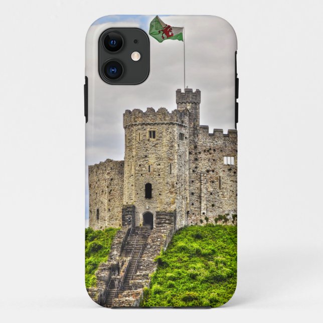 Capa Para iPhone 11 Medieval Cardiff Castle Window, Cardiff Wales (Verso)