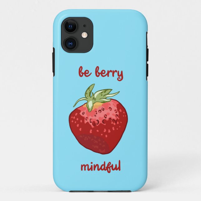 Capa Para iPhone 11 Meditação "Seja Berry Mindful" (Verso)