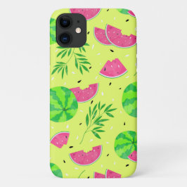 Capa Para iPhone 11 Melancia Summer Branches Brilhantes Padrão Tropica