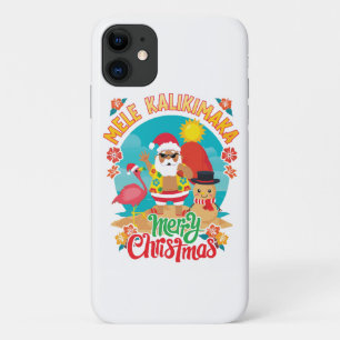 Capa Para iPhone 11 Mele Kalikimaka para um Natal havaiano brilhante