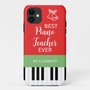 Capa Para iPhone 11 Melhor Professora De Piano Chave De Piano Vermelha