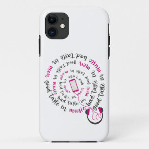 Capa Para iPhone 11 Menina cita Bom gosto na música, mau gosto nos hom