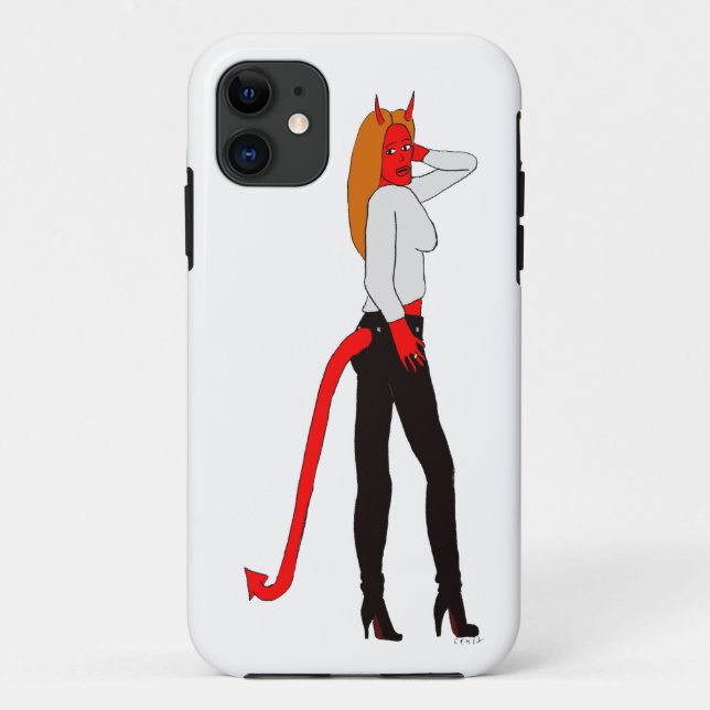 Capa Para iPhone 11 menina diabólica (Verso)